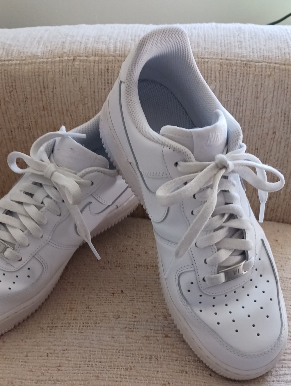 Classic All-White Leather Nike Air Sneakers